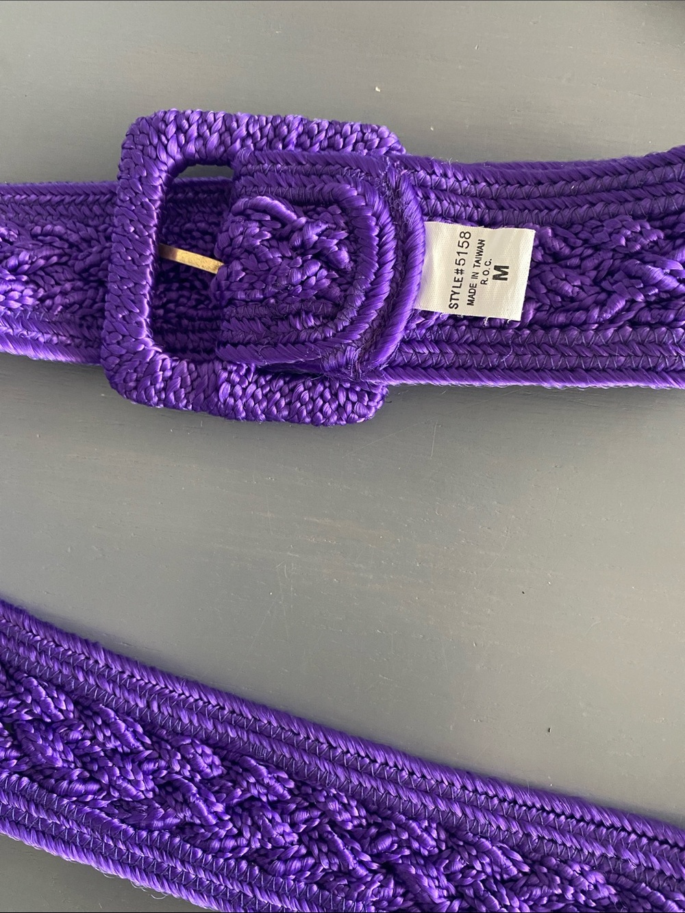 Purple Woven Belt with Covered Buckle - Picture 3 of 5